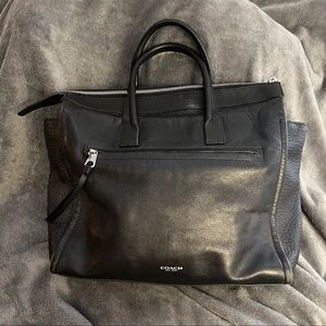 Coach Bleeker Riley Black Leather Satchel Bag Purse
